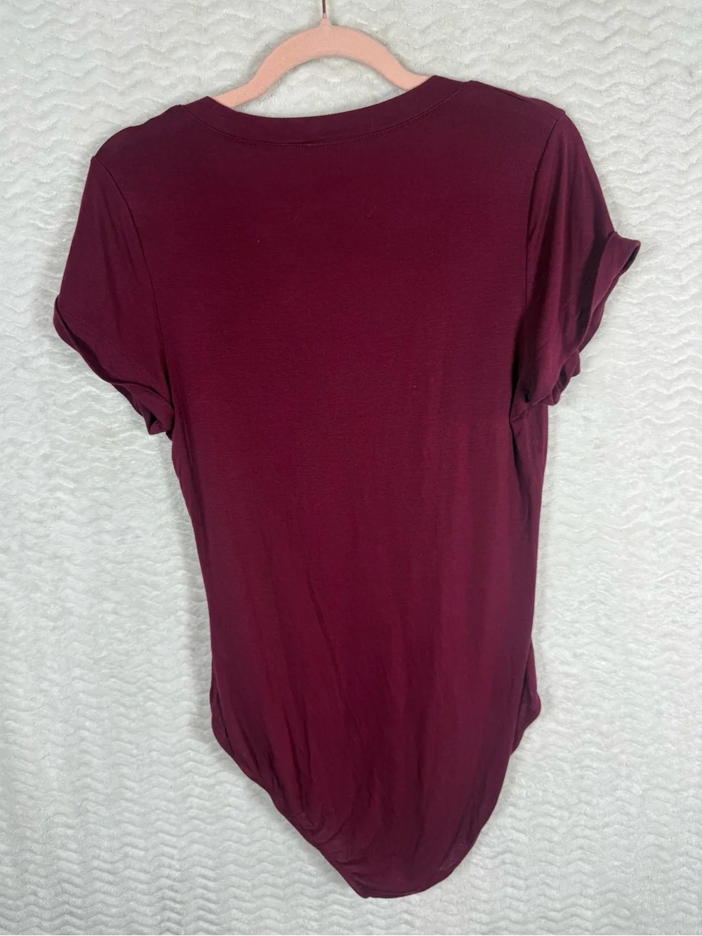 Free People Deep Burgundy V-Neck Bodysuit